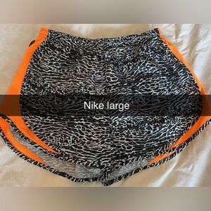Nike Black and Orange Athletic Shorts Dynamic Design